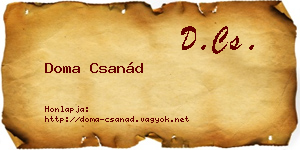 Doma Csanád névjegykártya